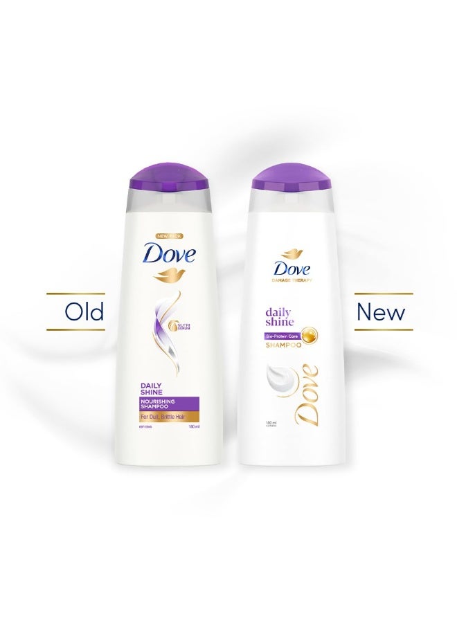 Dove Daily Shine Shampoo - For Dull And Frizzy Hair, Makes Hair Soft, Shiny And Smooth, 180 ml (Pack of 2) - Image 2